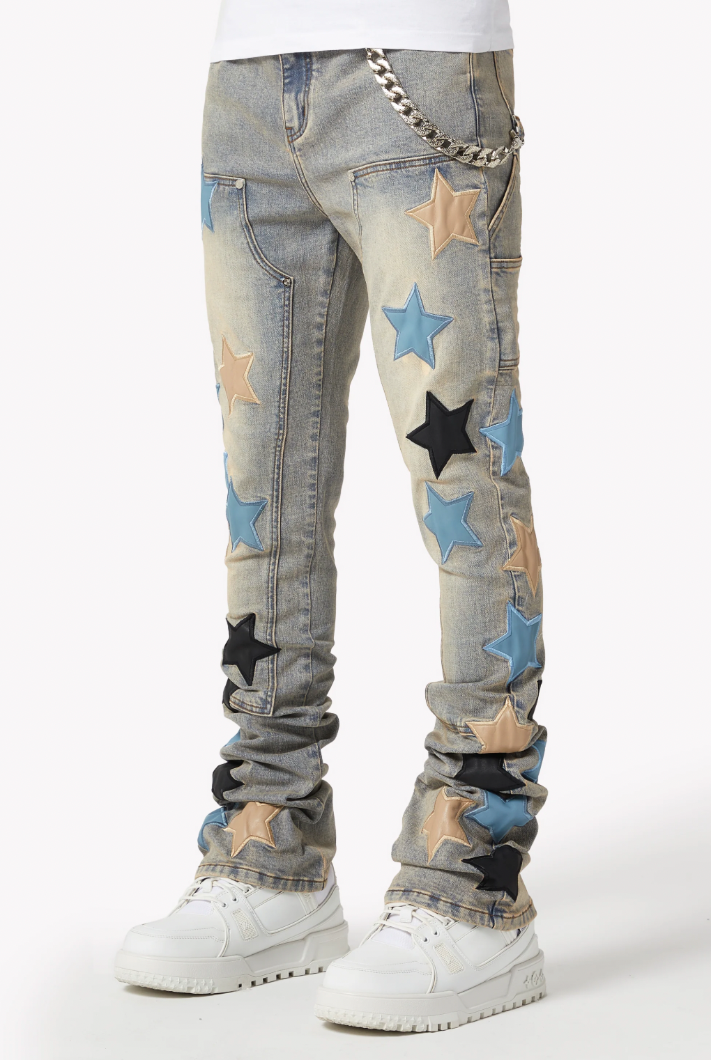 Guapi Powder Blue Vintage Stars Denim