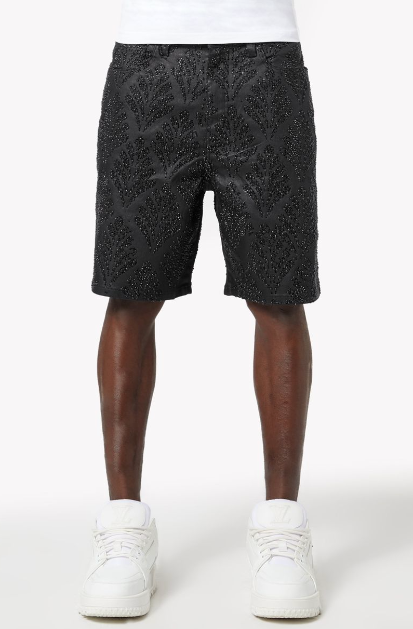 Guapi All Black Embellished Denim Shorts