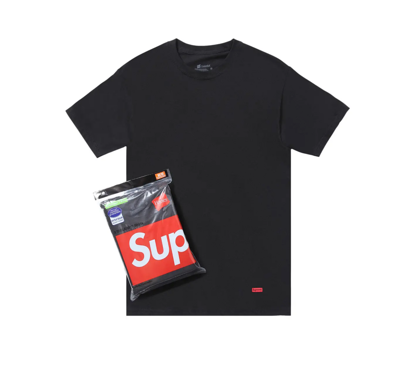 Supreme Hanes Tagless Tees (3 Pack) Black