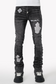 Guapi Iron Grey Rivets Denim Jeans