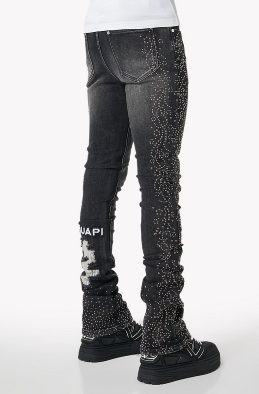 Guapi Iron Grey Rivets Denim Jeans