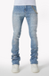 Guapi Aqua Blue Calligraphy Denim Jeans