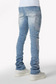 Guapi Aqua Blue Calligraphy Denim Jeans