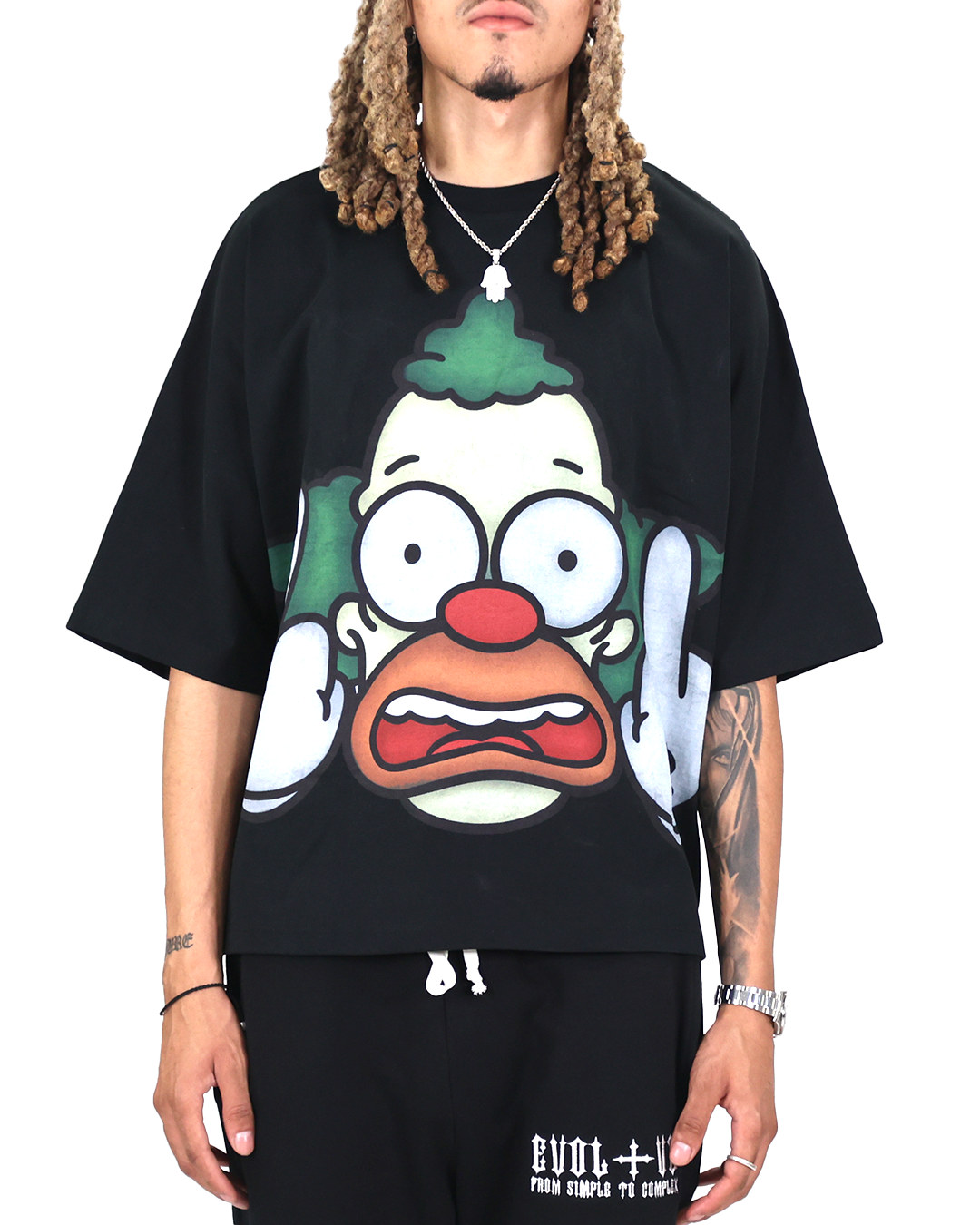 EVOL+VE Krusty The Clown "Who Cares?" Boxy Tee Black