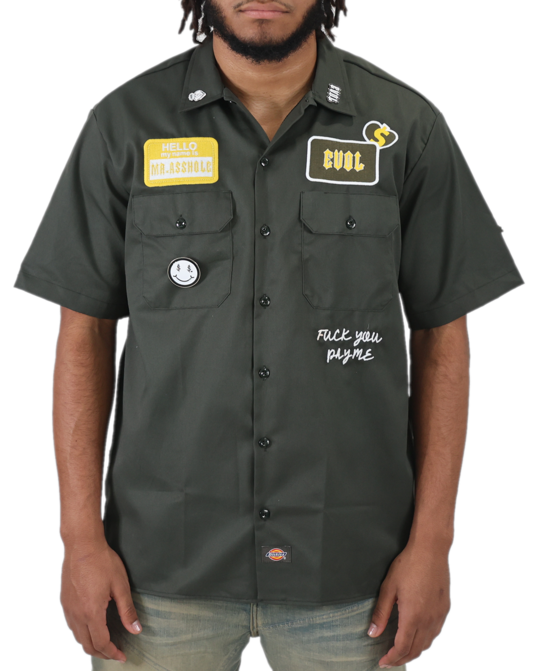 EVOL Mr.Ass Hole Dickies New Edition Olive Shirt