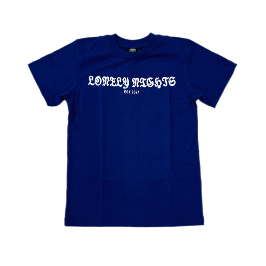 Lonely Nights EST. 2021 Wings Tee Blue/White