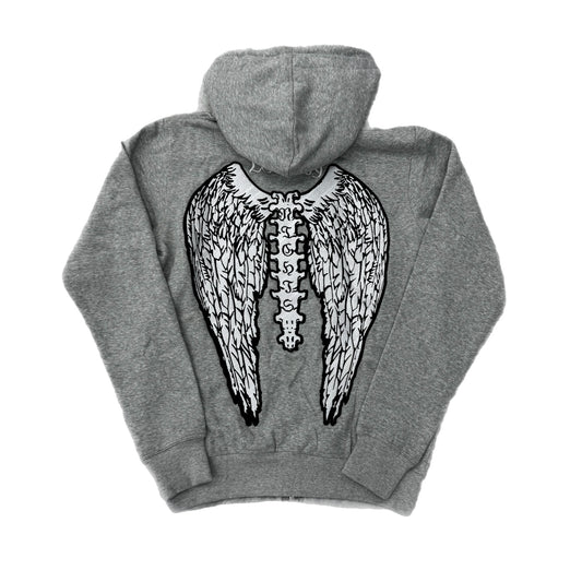 Lonely Nights EST. 2021 Wings Hoodie Grey