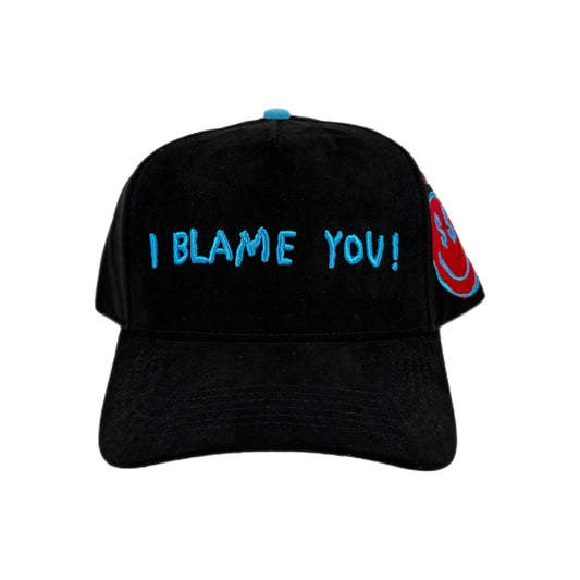 EVOL I BLAME YOU SNAPBACK HAT BLACK/BLUE (SUEDE)