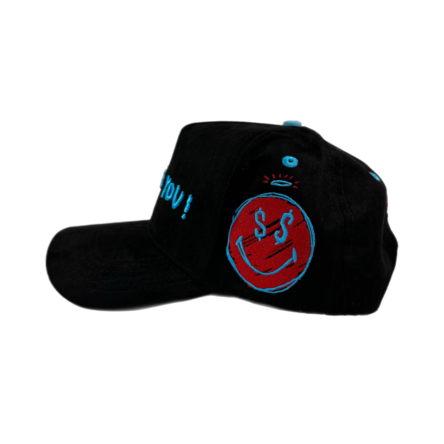 EVOL I BLAME YOU SNAPBACK HAT BLACK/BLUE (SUEDE)