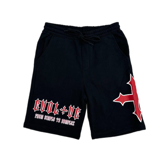 EVOL+VE From Simple To Complex Logo Shorts Black/Red