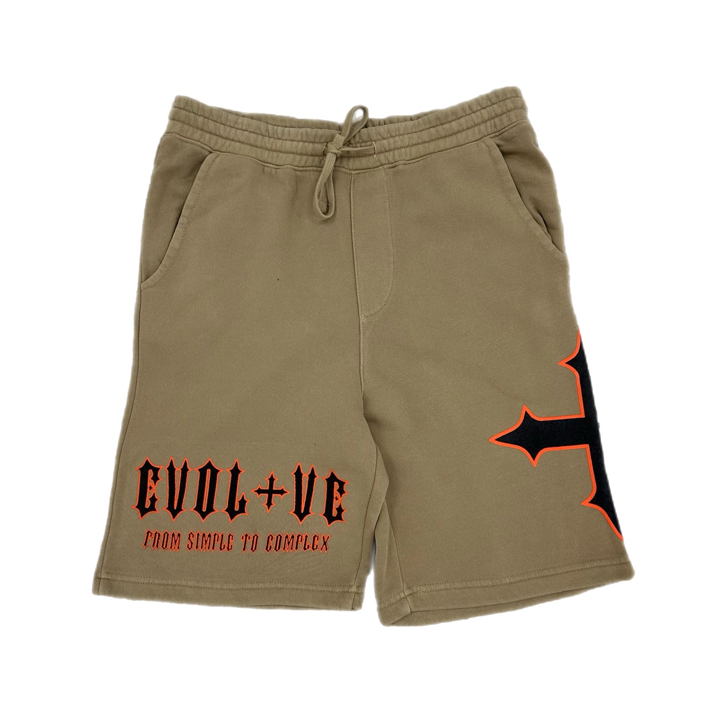 EVOL+VE From Simple To Complex Logo Shorts Cream/Orange