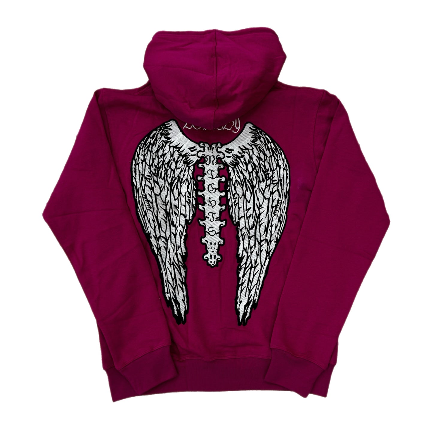 Lonely Nights EST. 2021 Zip Up Wings Hoodie Pink