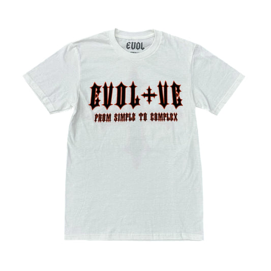 EVOL+VE From Simple To Complex Logo Tee White/Orange