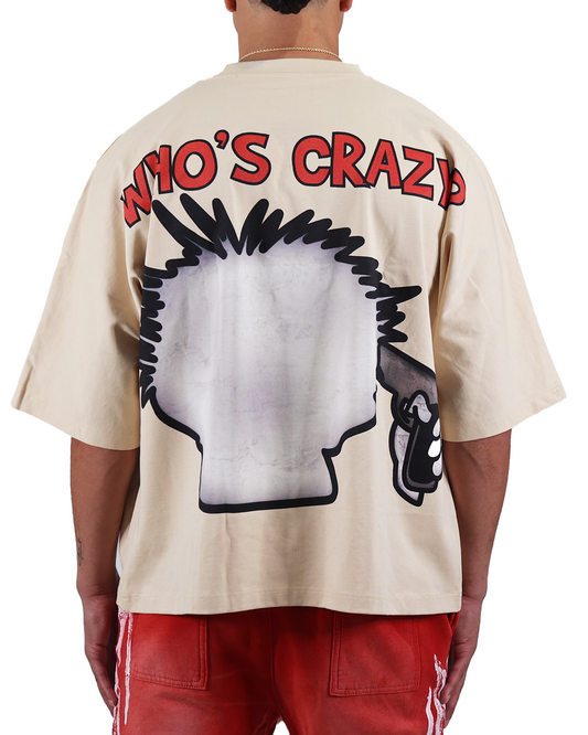 EVOL+VE Donald Duck "Who's Crazy?" Boxy Tee White