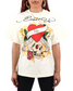 EVOL+VE LOVE IS EVOL SKULL & ROSES HEAVY TEE CREAM