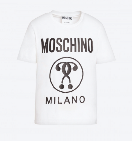 Moschino Double Question Mark White Tee