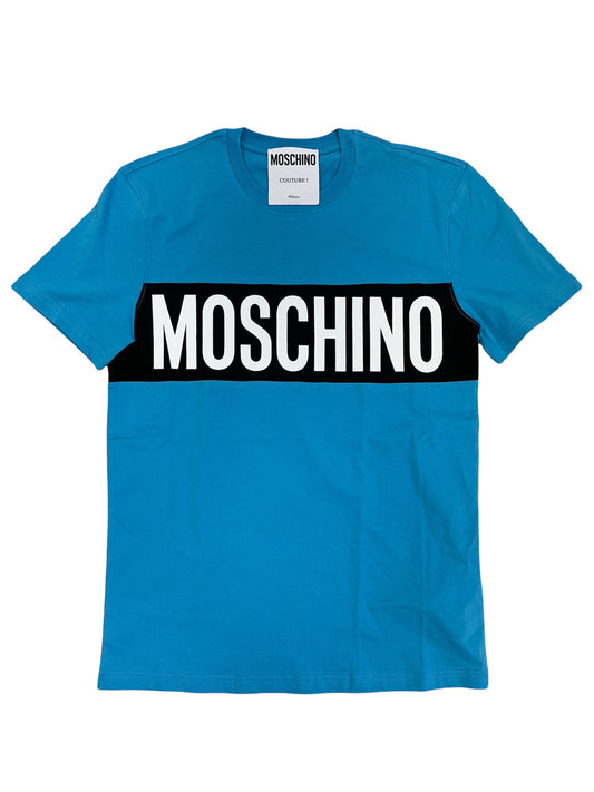 Moschino Logo Band Blue Tee