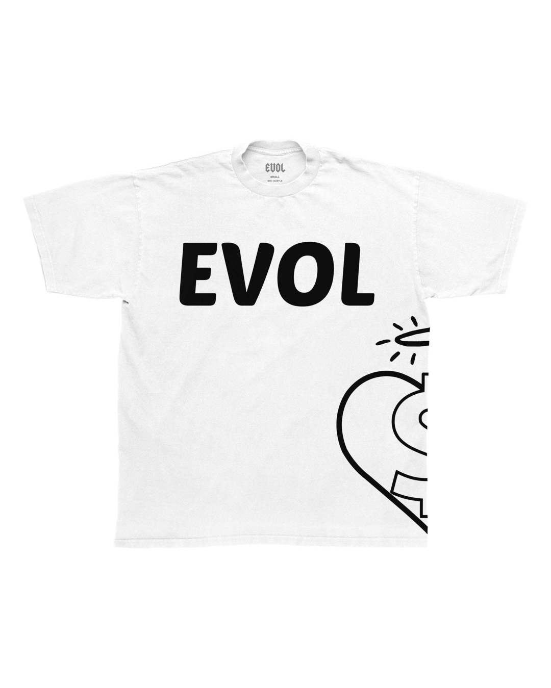 EVOL Side Logo Shirt White And Black