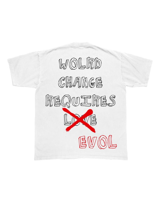 EVOL WORLD CHANGE TEE WHITE/BLUE/GREEN