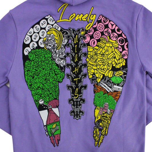 Lonely Nights Numb 2 Pain Hoodie Purple C