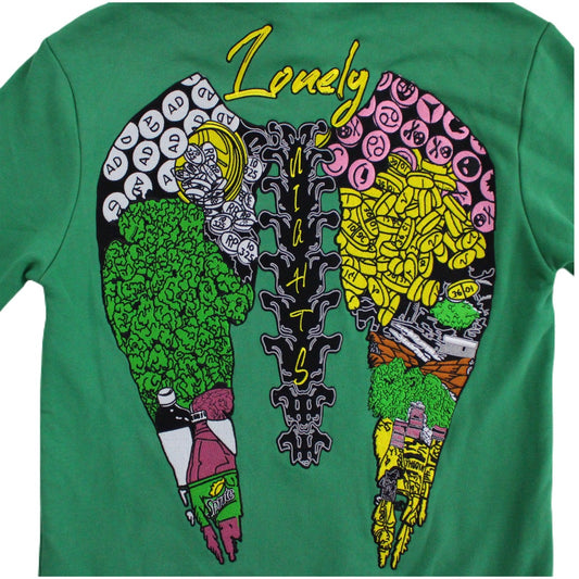 Lonely Nights Numb 2 Pain Hoodie Green C