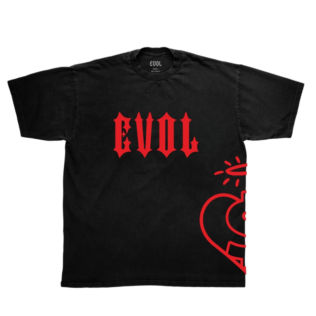EVOL Side Logo Shirt Black And Red