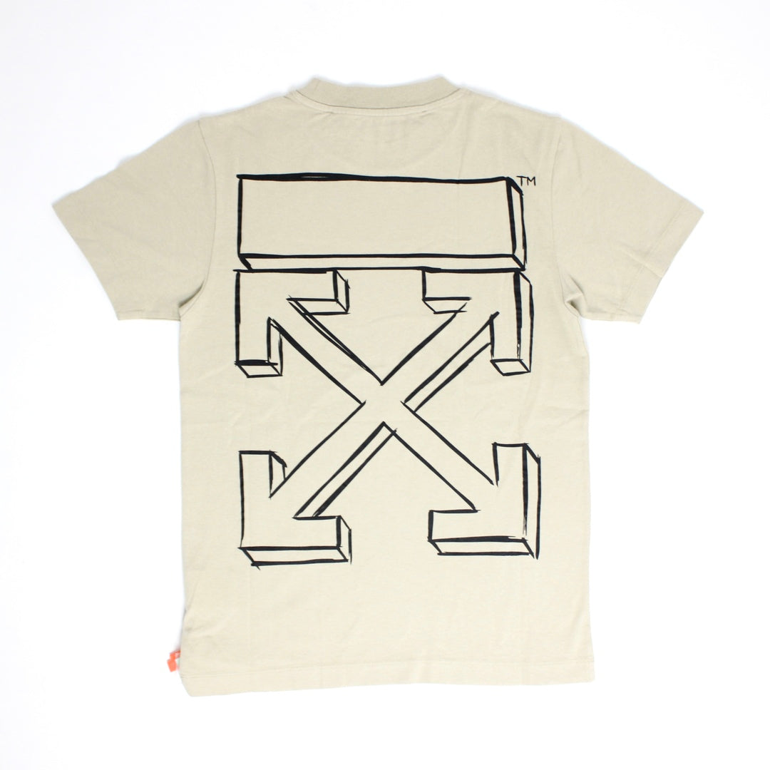 Off-White Slim S/S Marker Arrow Tee Dark Sand – Upper Level 916