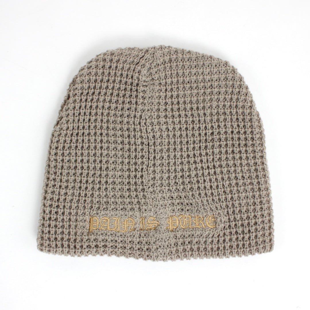 Pain Is Pure 'Pure' Logo Textured Beanie Tan/Champagne