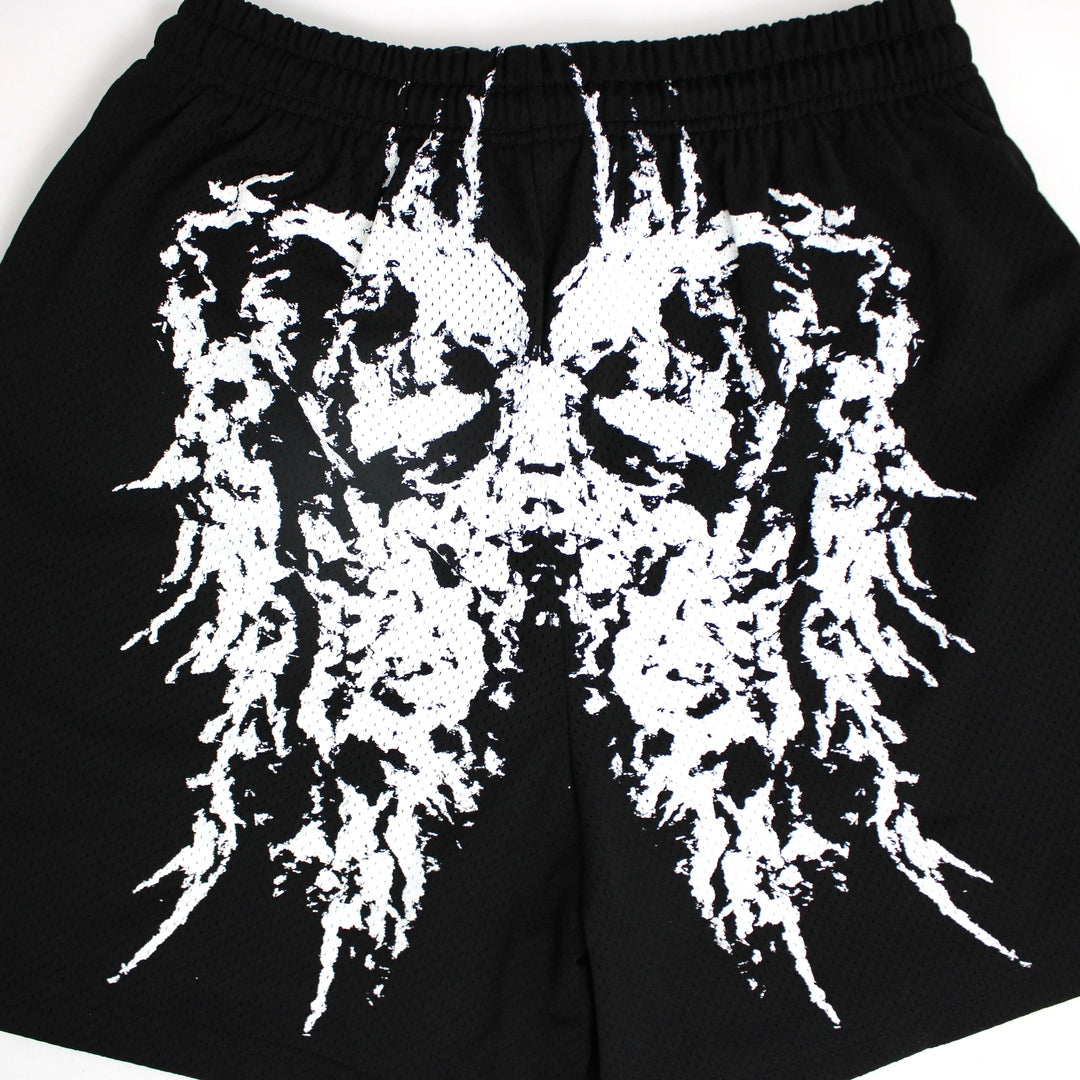 PAIN IS PURE ‘PURE’ ANGEL MESH SHORTS BLACK/WHITE
