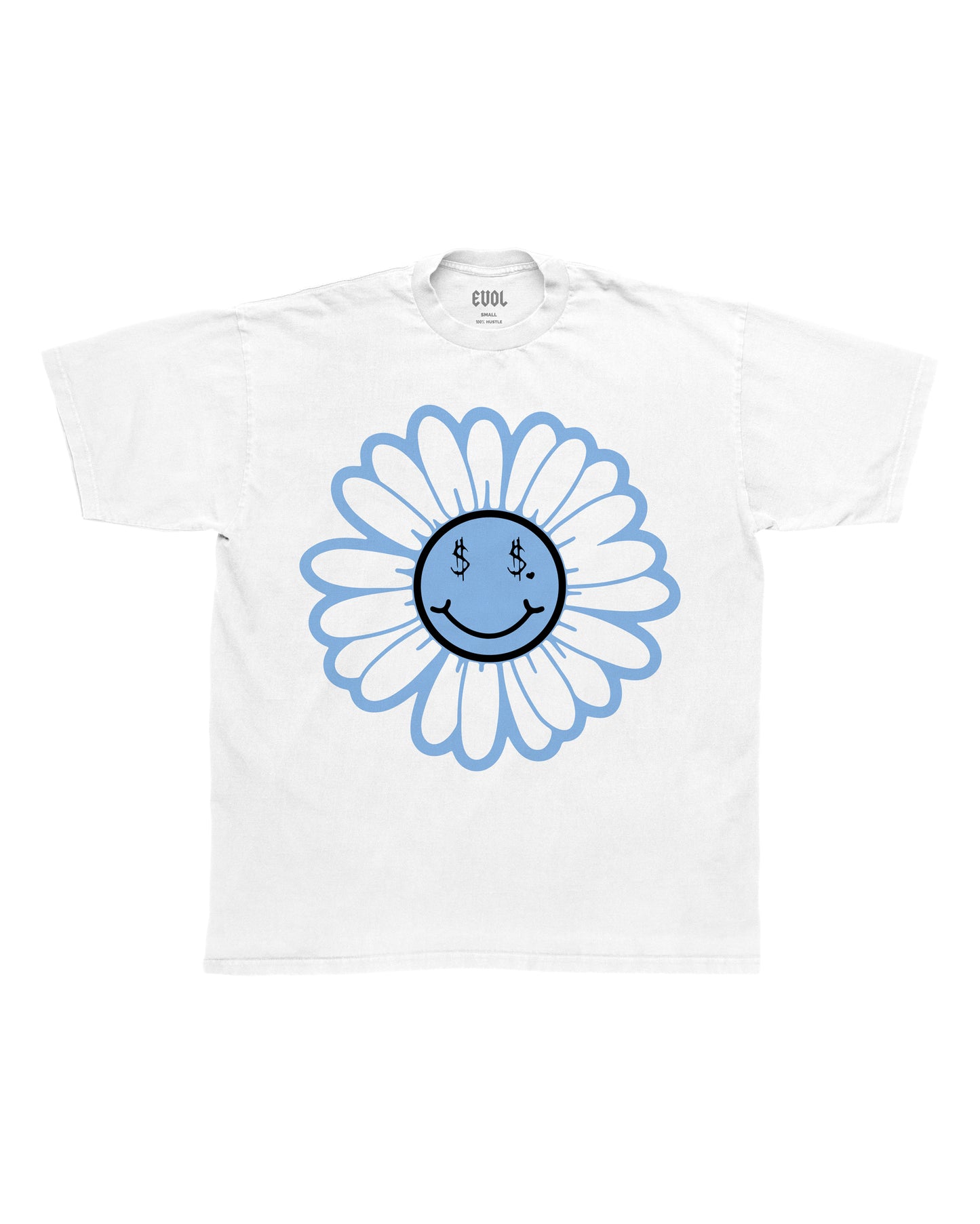 EVOL Peace Shirt White  And Baby Blue