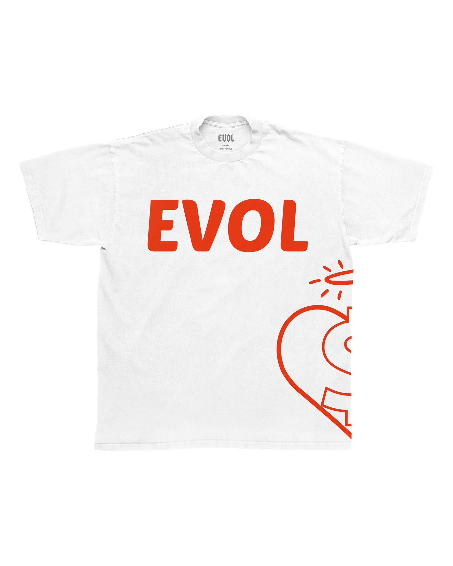 EVOL Side Logo Shirt White And Red