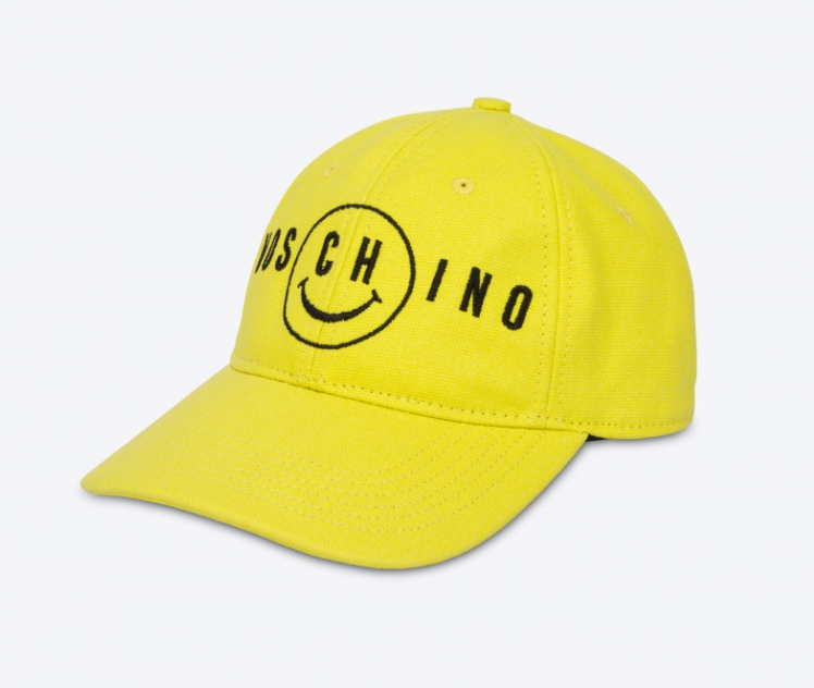 Moschino Smiley Embroidery Canvas Hat