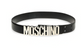 Moschino Logo Leather belt Silver buckle