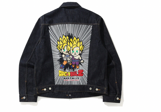 BAPE x Dragon Ball Z Baby Milo Big Ape Head Denim Jacket Indigo