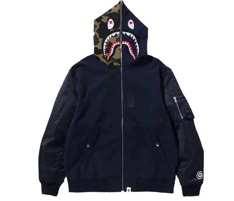 2XL BAPE head full zip hoodie Blue A Bathing Ape Size XXL