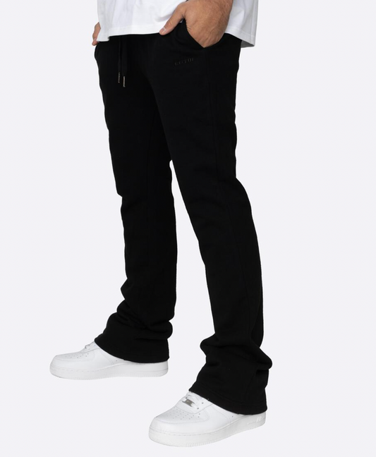 FRENCH TERRY FLARE PANTS BLACK