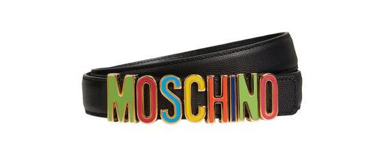 MOSCHINO 3CM LACQUERED LOGO LEATHER BE