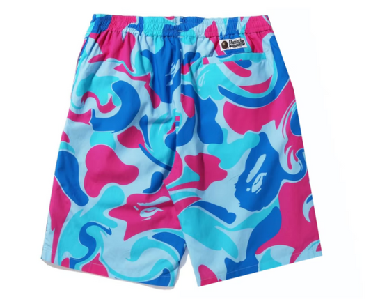 BAPE Marble Camo Shorts Blue