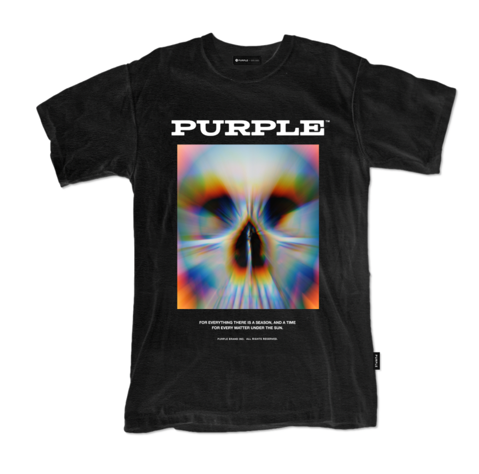 Purple Brand Inside Out Jersey Tee Skull Black