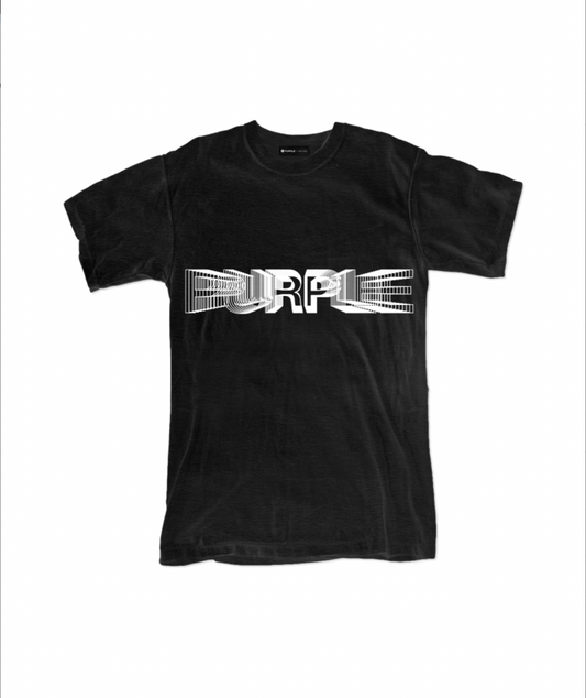 Purple Brand Textured Jersey Ss Tee Wire Frame Black