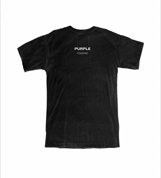 Purple Brand Textured Jersey Ss Tee Wire Frame Black