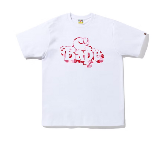 BAPE ABC Camo Milo on Bape Tee White Pink