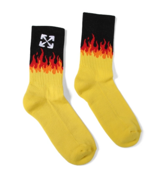 Off White Flames Socks