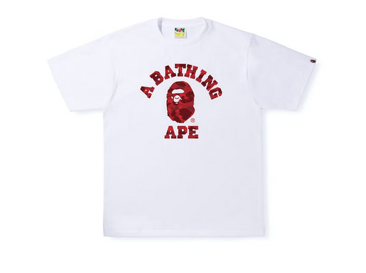 BAPE Color Camo College Tee White Red