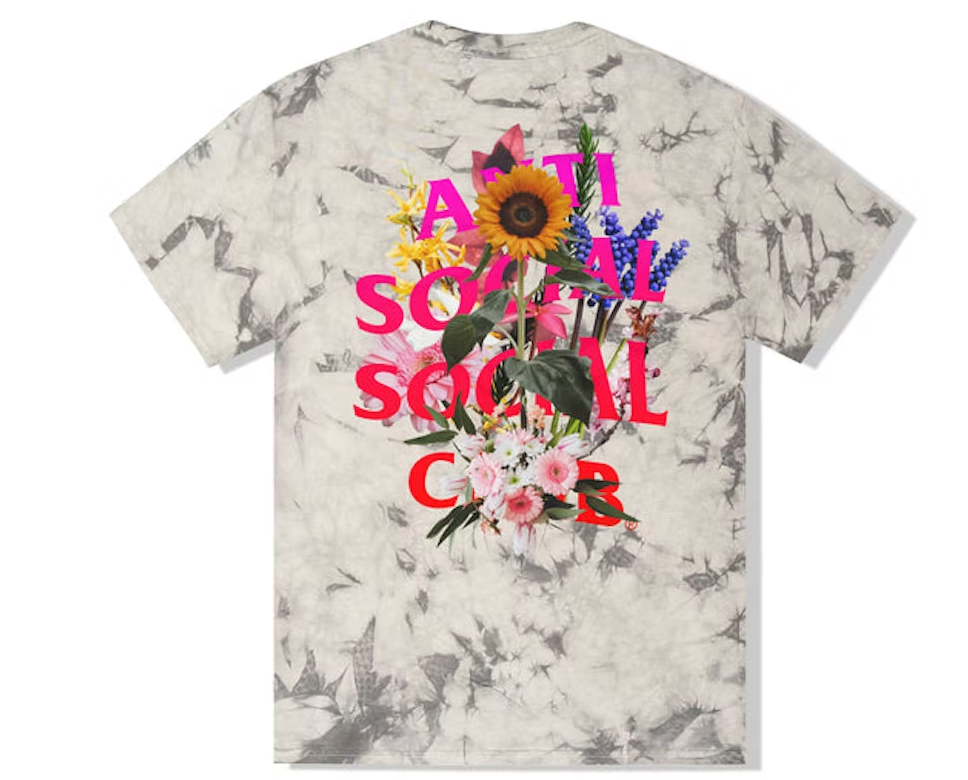 Anti Social Social Club Bouquet For The Old Days T-shirt Black Tie Dye