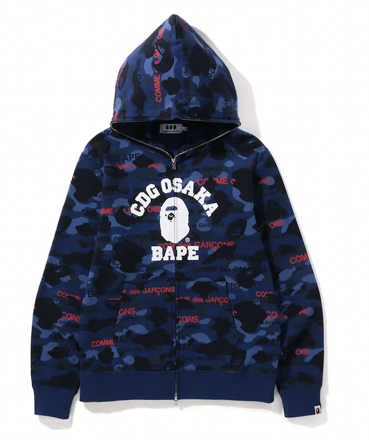 BAPE x Comme des Garcons Osaka Full Zip Hoodie Navy