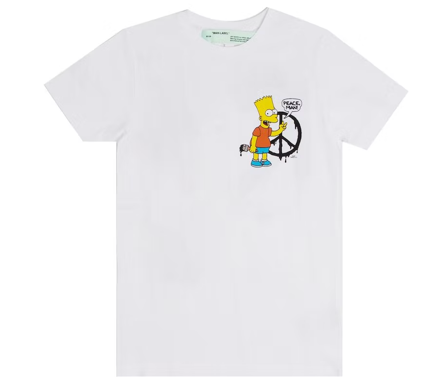Off-White Bart Peace T-shirt White SUPER OVERSIZED