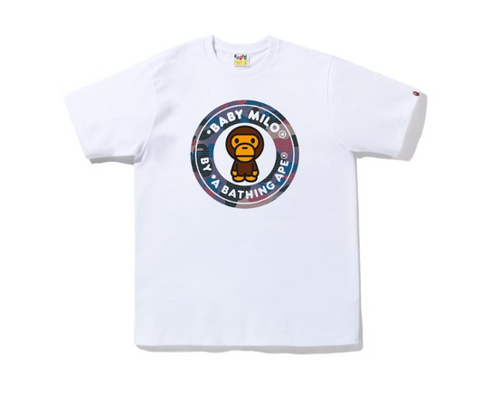 BAPE Grid Camo Milo Busy Works Tee (FW22) White Purple