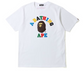 BAPE Multi Color Letters College Tee White