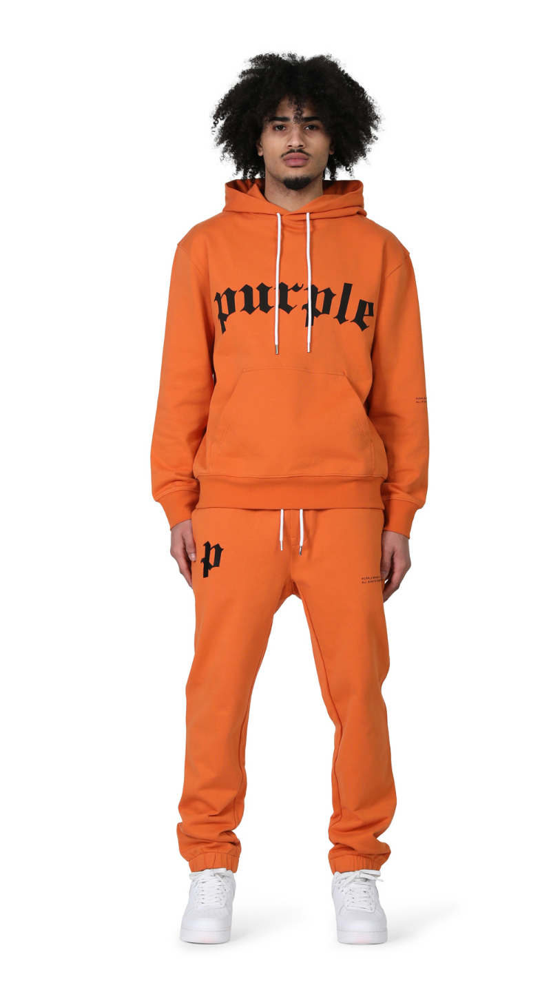 Purple Brand French Terry Po Hoody Gothic Arch Marmalade